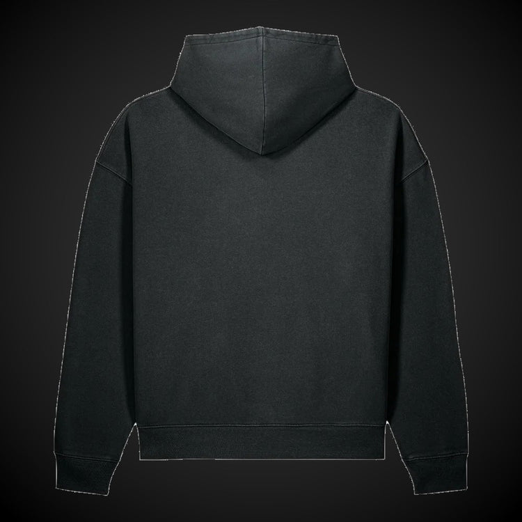 CREDO NYC V-TWIN GARMENT-DYED HOODIE – BLACK ROCK