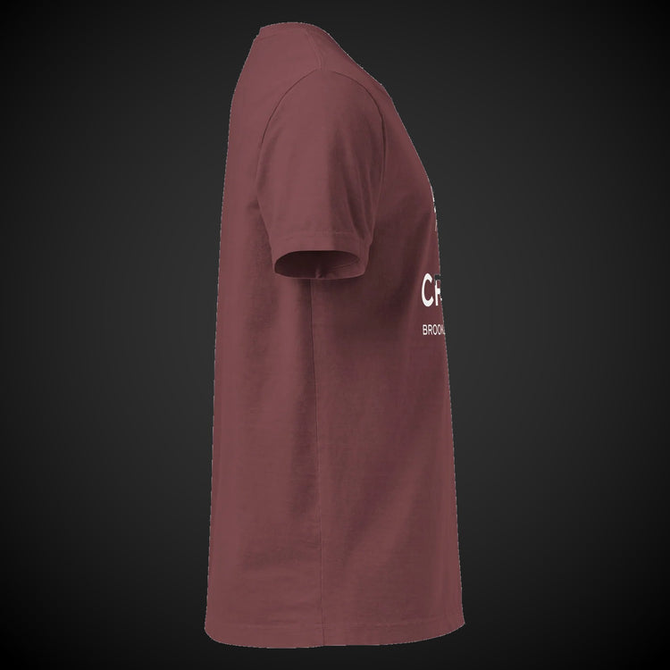 CREDO BROOKLYN COUTURE LATHE WASHED TEE – WASHED MAROON