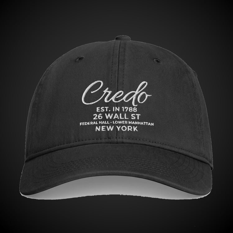 CREDO EST. 1788 WALL STREET WASHED CAP – BLACK
