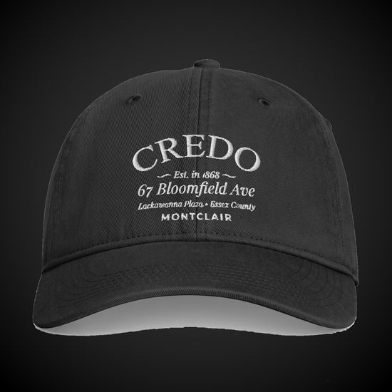 CREDO EST. 1868 MONTCLAIR SCRIPT WASHED CAP – BLACK