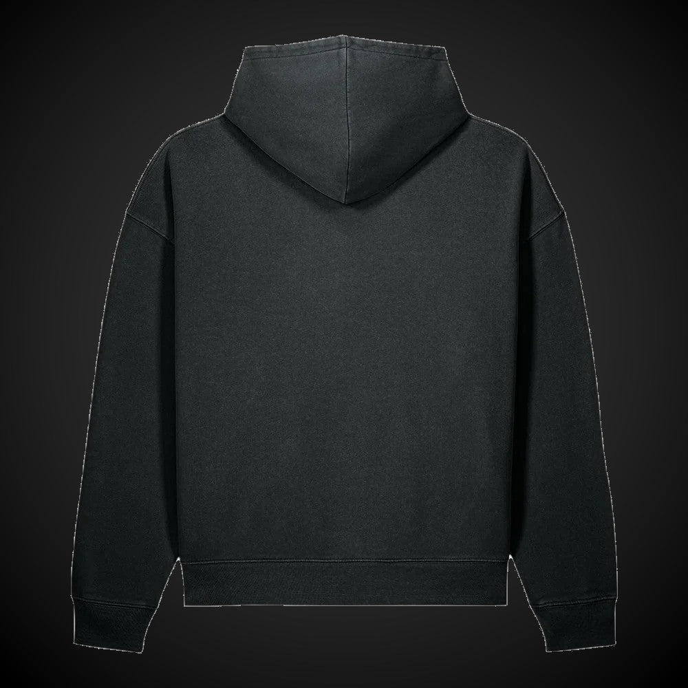 CREDO NYC V-TWIN GARMENT-DYED HOODIE – BLACK ROCK