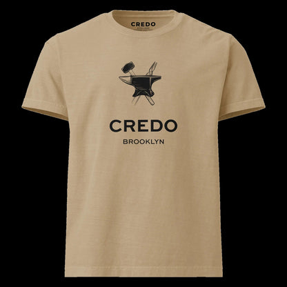 CREDO BROOKLYN ANVIL & HAMMER WASHED TEE – KHAKI