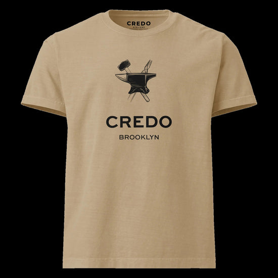 CREDO BROOKLYN ANVIL & HAMMER WASHED TEE – KHAKI