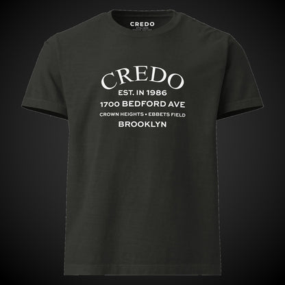 CREDO EST. 1986 BEDFORD WASHED TEE – WASHED BLACK