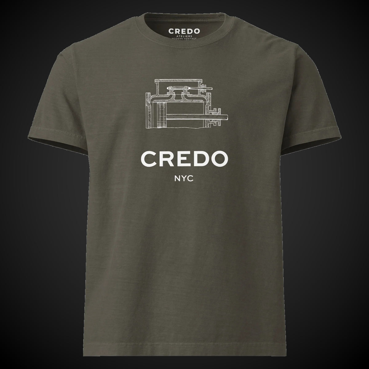 CREDO NYC ENGINE BLOCK WASHED TEE – WASHED CHARCOAL
