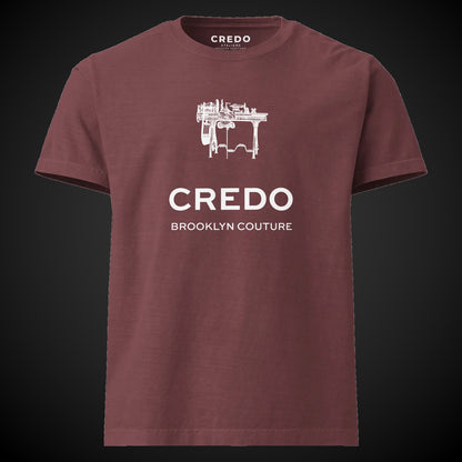 CREDO BROOKLYN COUTURE LATHE WASHED TEE – WASHED MAROON