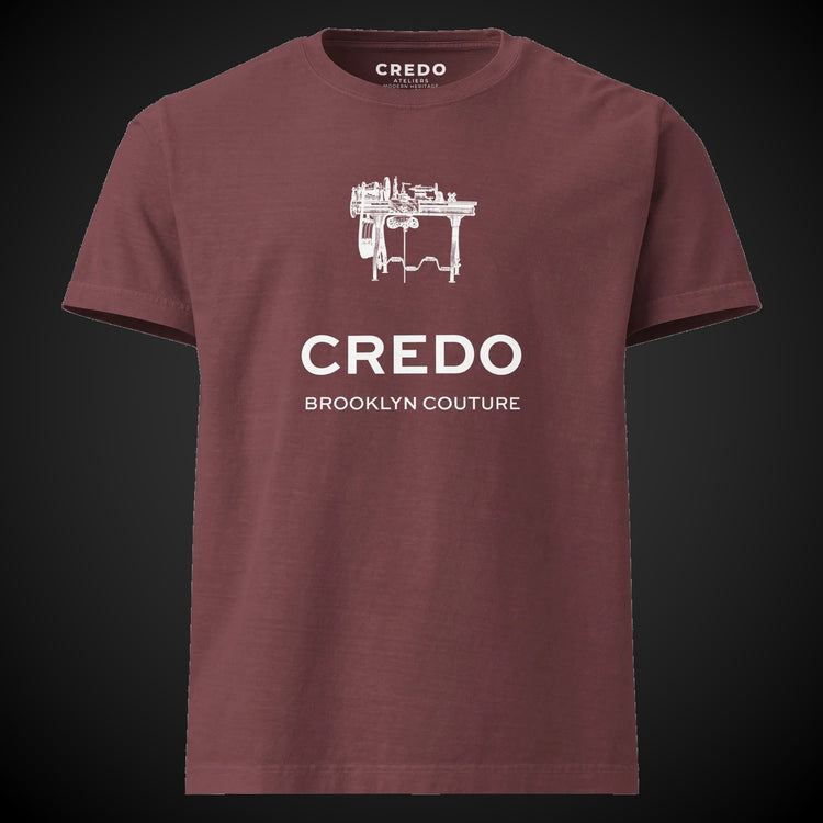 CREDO BROOKLYN COUTURE LATHE WASHED TEE – WASHED MAROON