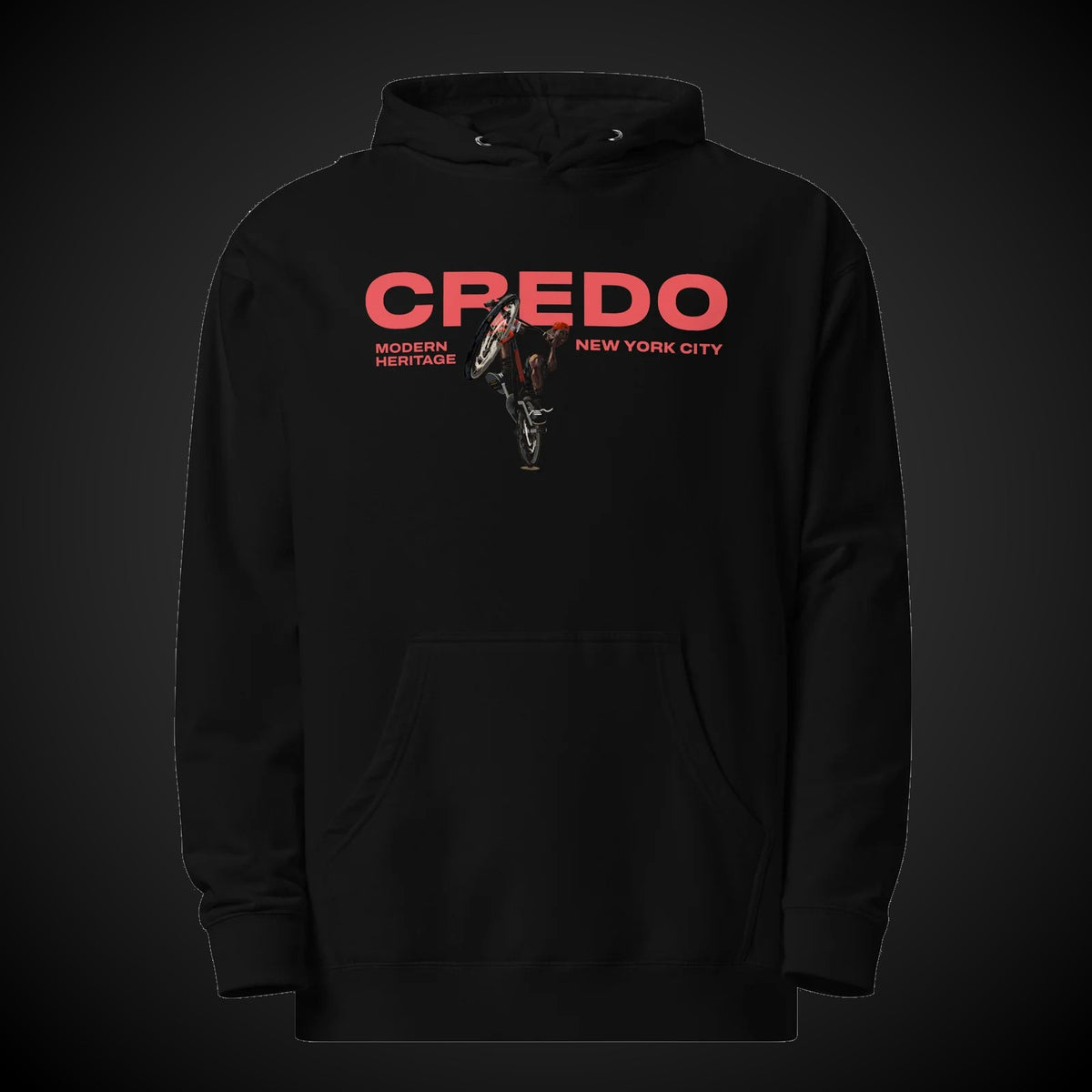 CREDO BMX BIG BIKE HOODIE – BLACK & LIGHT PINK