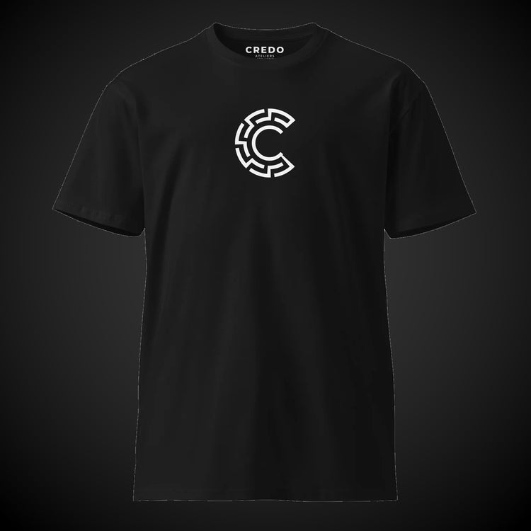 CREDO MAZE C CENTER CHEST TEE – BLACK