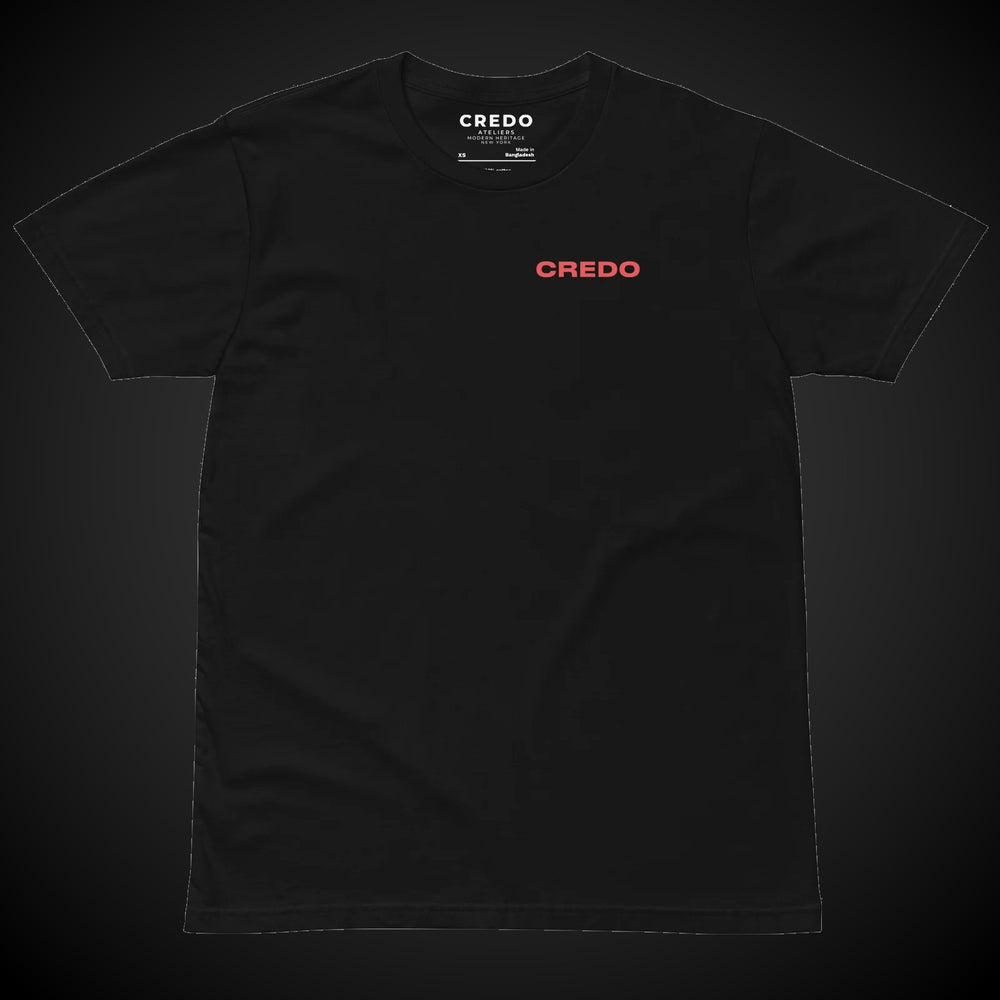 CREDO BMX LEFT CHEST & BIKE BACK TEE – BLACK