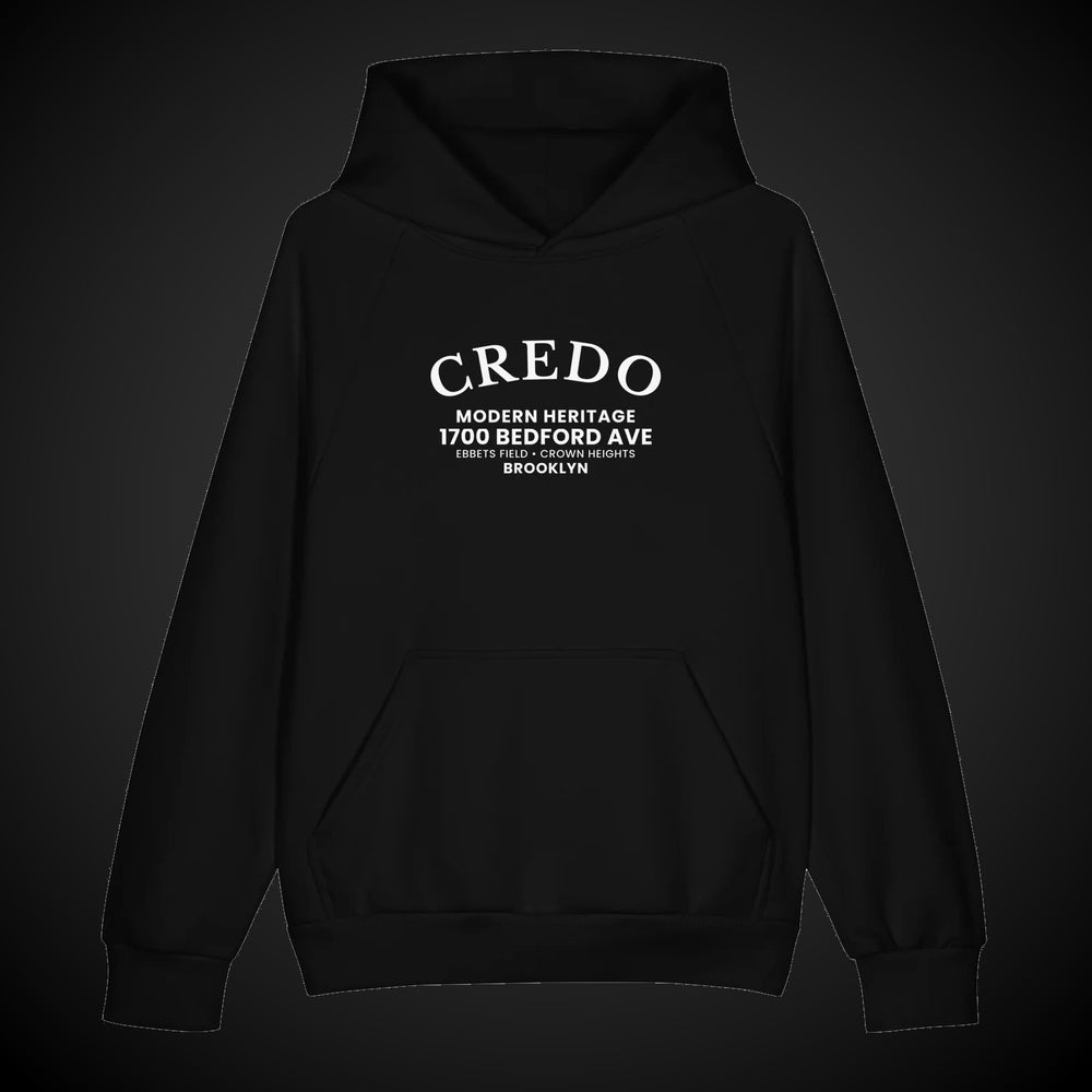 CREDO BROOKLYN ARCH HEAVYWEIGHT HOODIE – BLACK & ASPHALT