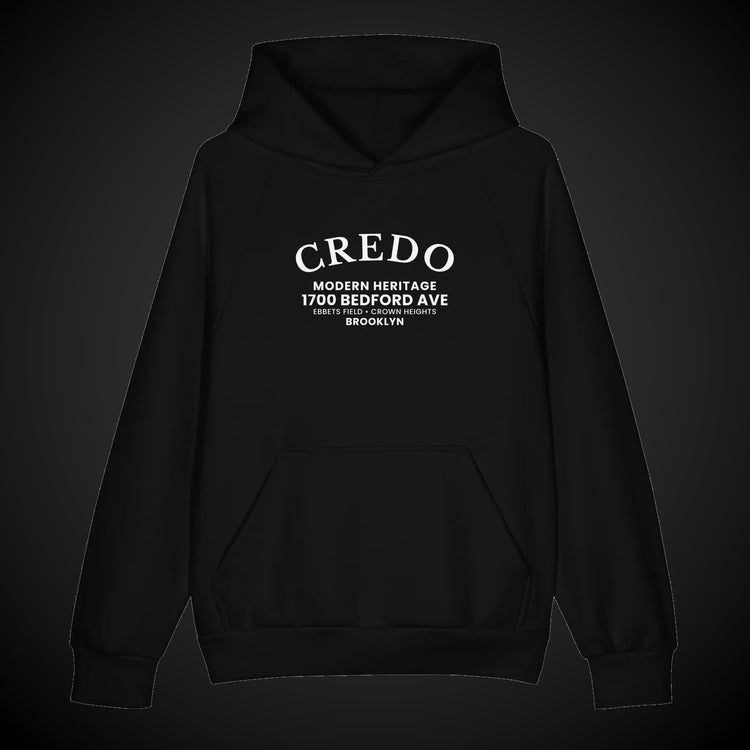CREDO BROOKLYN ARCH HEAVYWEIGHT HOODIE – BLACK & ASPHALT