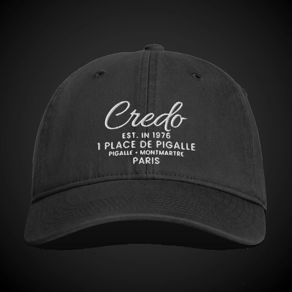 CREDO PARIS EST. 1976 WASHED CAP – BLACK