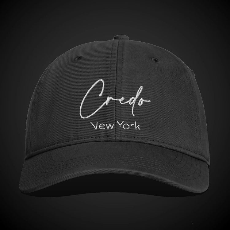 CREDO NY SIGNATURE WASHED CAP – BLACK