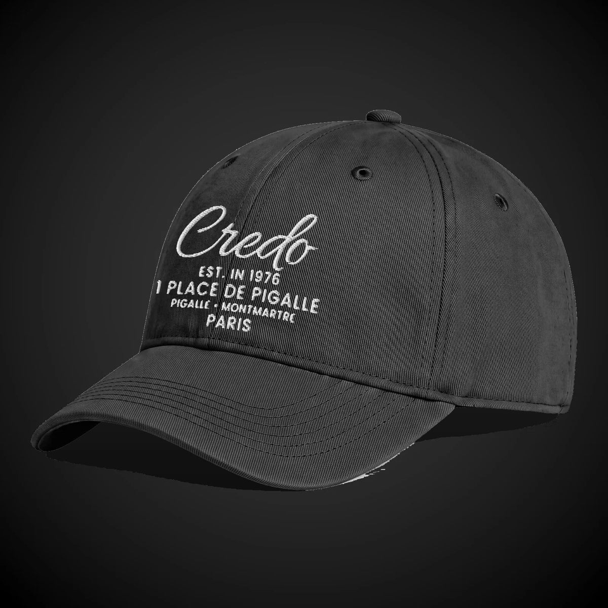 CREDO PARIS EST. 1976 WASHED CAP – BLACK