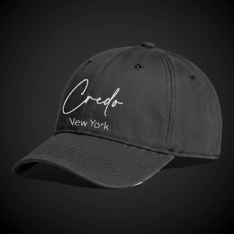 CREDO NY SIGNATURE WASHED CAP – BLACK
