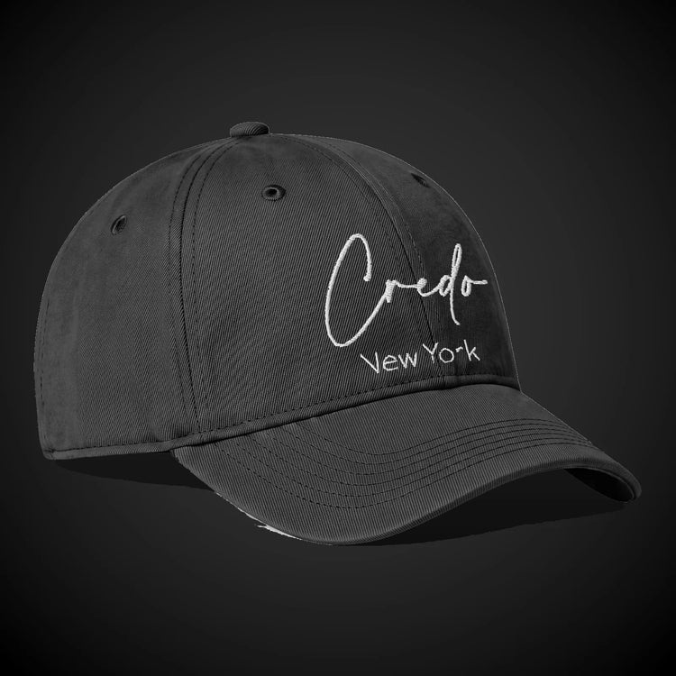 CREDO NY SIGNATURE WASHED CAP – BLACK