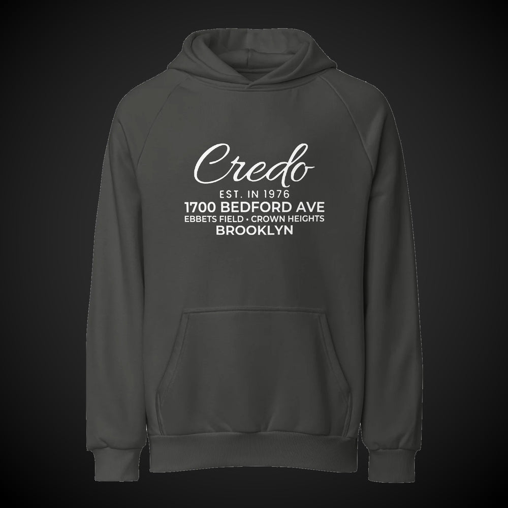 CREDO EST. 1976 BEDFORD SCRIPT HEAVYWEIGHT HOODIE – ASPHALT