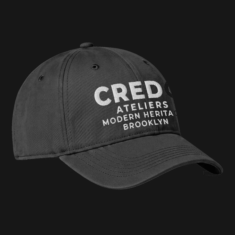 CREDO BROOKLYN LABEL WASHED CAP – BLACK