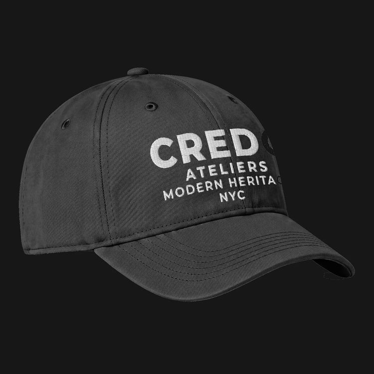 CREDO NYC LABEL WASHED CAP – BLACK
