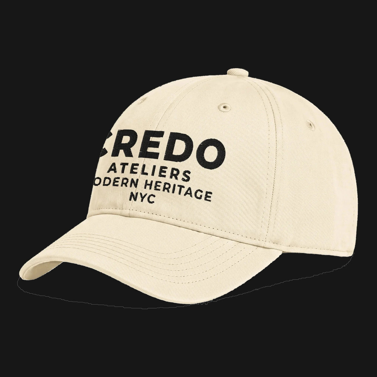 CREDO NYC LABEL WASHED CAP – IVORY