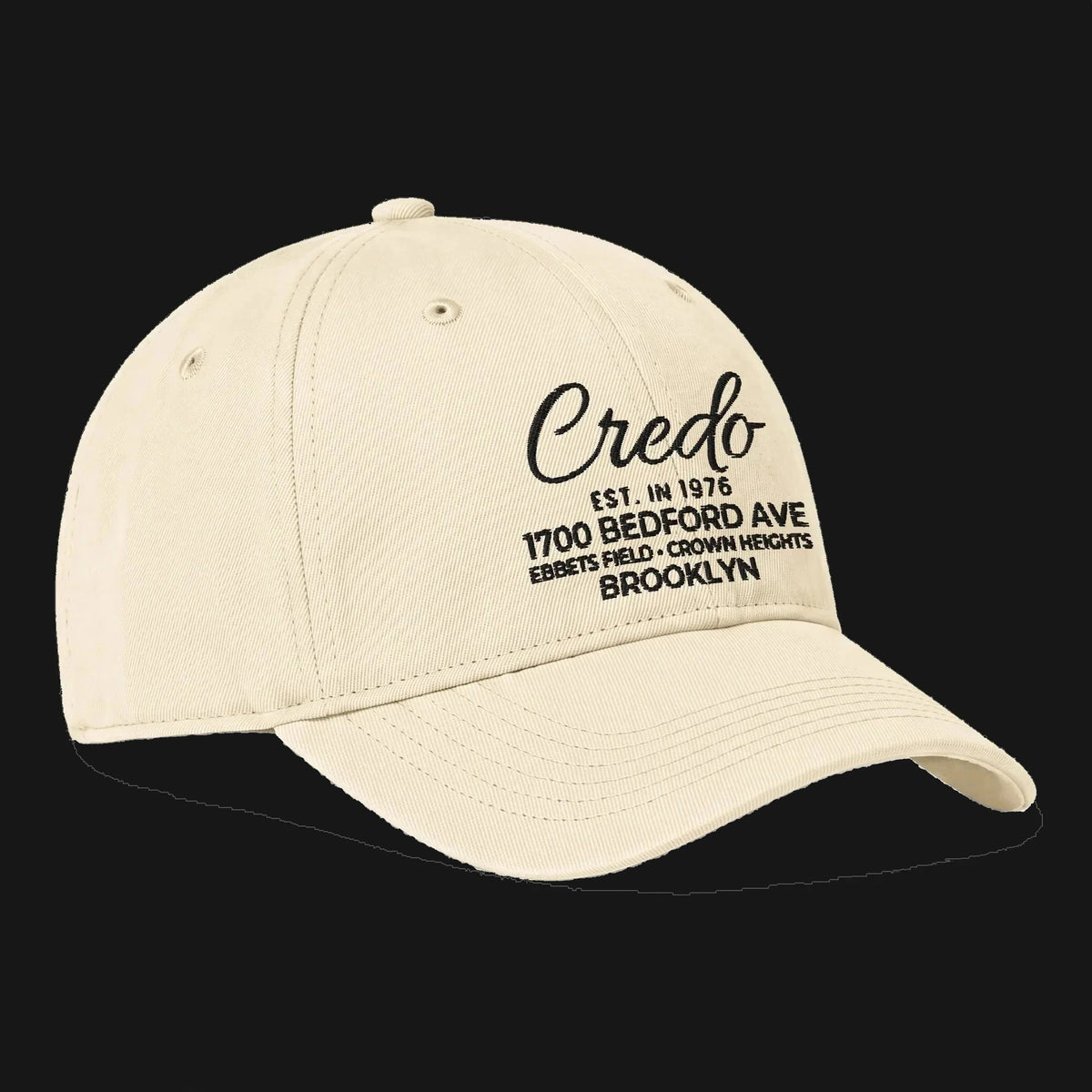 CREDO EST. 1976 BEDFORD SCRIPT WASHED CAP – IVORY