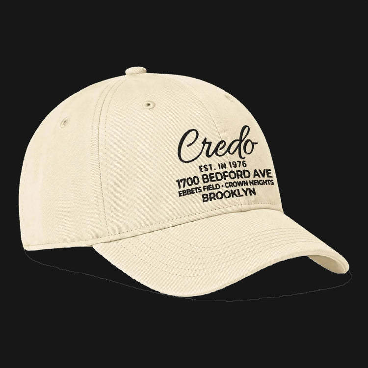 CREDO EST. 1976 BEDFORD SCRIPT WASHED CAP – IVORY