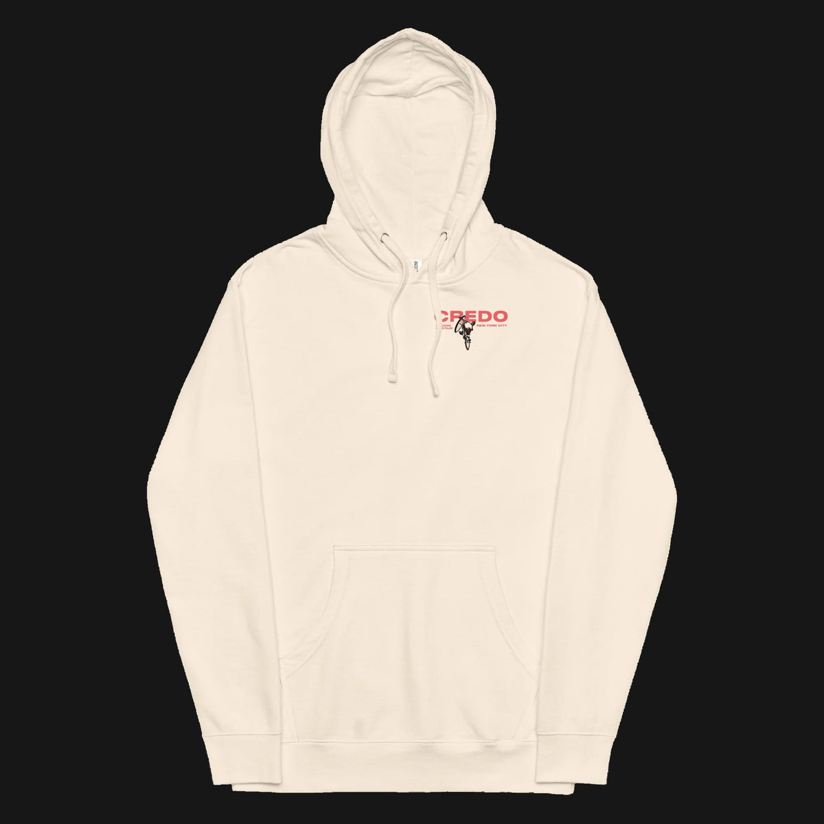 CREDO BMX LEFT CHEST & BIKE BACK HOODIE – MINT & BONE