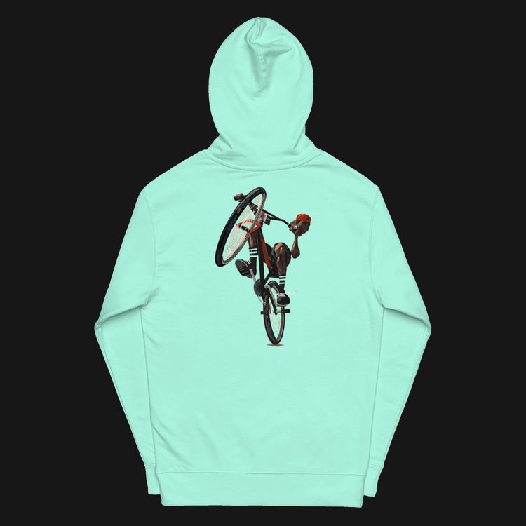 CREDO BMX LEFT CHEST & BIKE BACK HOODIE – MINT & BONE
