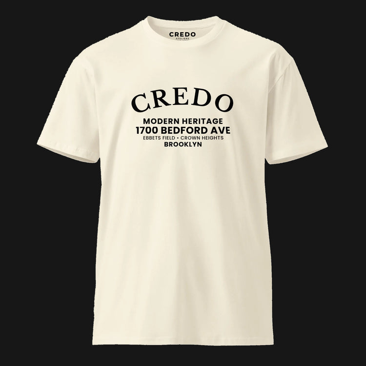 CREDO BROOKLYN ARCH TEE – NATURAL & WHITE