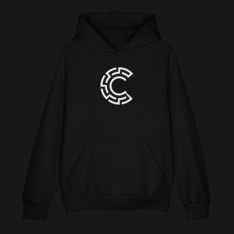 CREDO MAZE C CENTER CHEST HEAVYWEIGHT HOODIE – BLACK